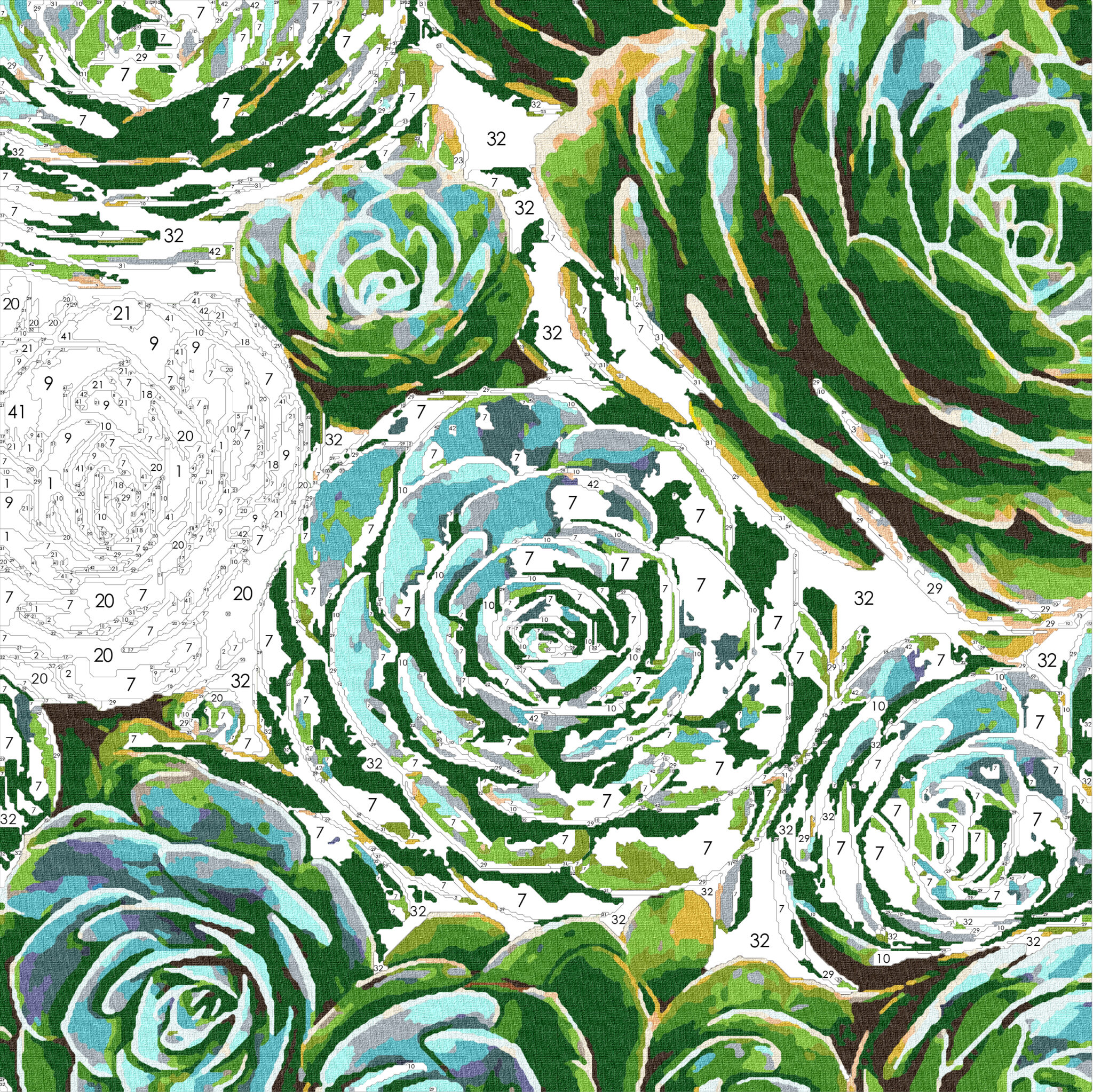 Hens & Chicks | EasyArtsy Paint by Number
