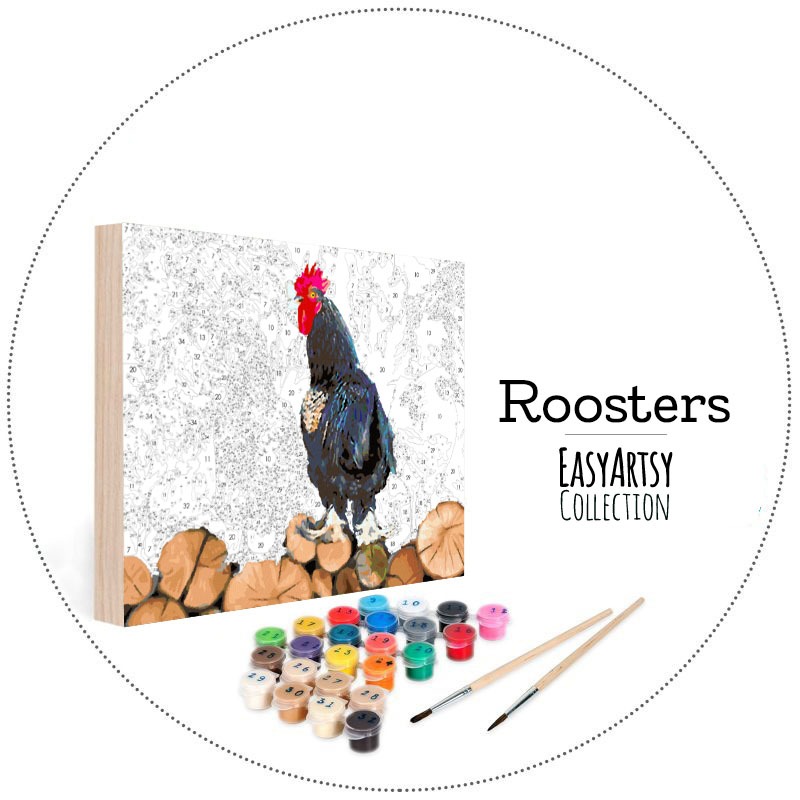 Roosters | EasyArtsy Paint by Number