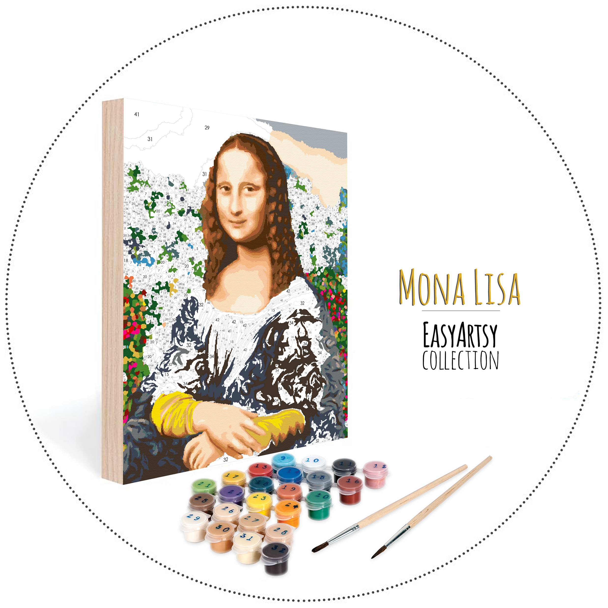 Paint By Numbers  Portrait of Monalisa – Custom Paint By Numbers